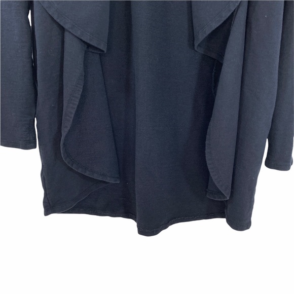 MEDIUM Mono B Women’s Cardigan Open Front Wrap Flowing Waterfall Black Cotton - Picture 7 of 14